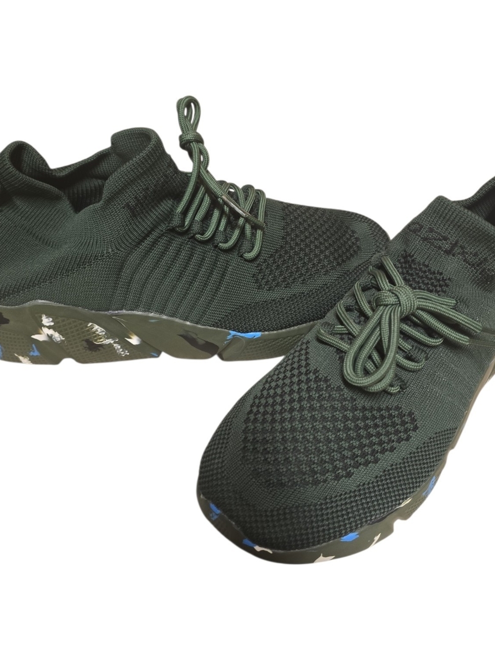 Men's Athletic Knit Slip-On‎ Sneakers - Dark Green